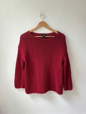 Eileen Fisher Cable Knit Crewneck Sweater